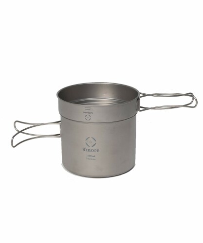 S'more(スモア) Titanium Cooker Set キャンプクッカーセット チタン クッカー 2点セット 調理器具 (L（500ml 1600ml）)｜アルメリア店