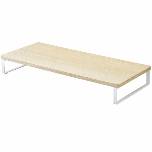 リヒトラブ パソコン台 モニター台 木目調 MDF机上台スタンダード ナチュラル 幅59×奥行25×高さ8cm 耐荷重15kg A8001-35 4,577円