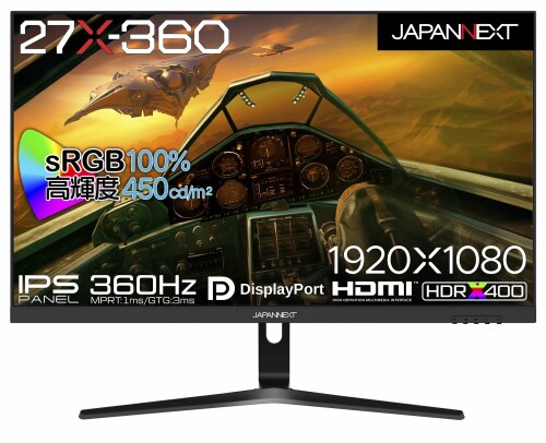 JAPANNEXT 27in ゲーミングモニター 360サイクル 1ms 盛りだくさん固定ディスク 1920x1080解像力 IPS ダイアログボックス 見せびらかす (HDMI/DisplayPort/VESA相応う/ブルーライトカット / 可視性角178°) JN-360IPS27FHDR