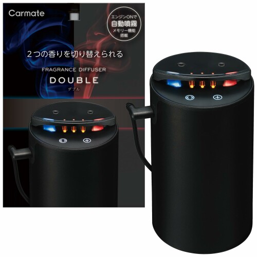 カーメイト(Carmate) 車用 部屋用 置き型 芳香剤 ブラング 噴霧式 フレグランス ディフューザー ダブル ブラック 車載 自動 噴霧 強力 調節可能 L10621｜アルメリア店