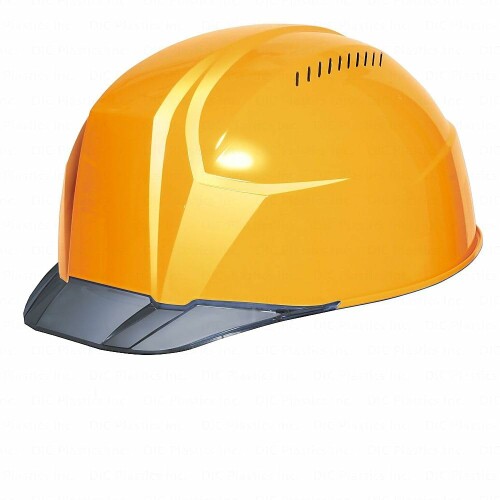 DIC 超軽さ 澄み切ったバイザー安全帽 AA23-CＶ KP 黄/人煙