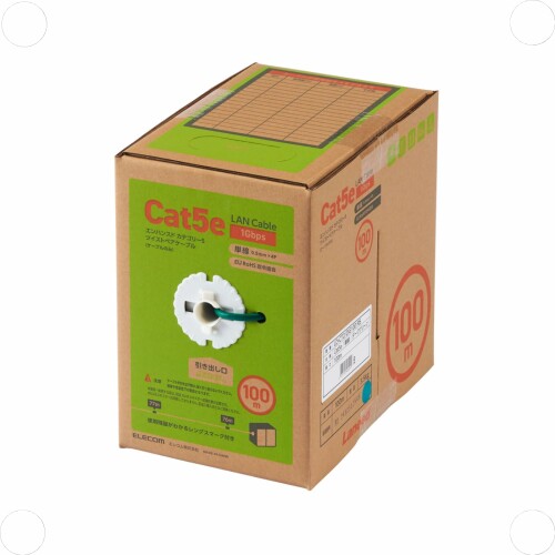 エレコム ローカルエリアネットワーク有線テレビ 100m 自作用 RoHS言い付ける相応う CAT5e 靉靆たる緑であること LD-CT2/DG100/RS