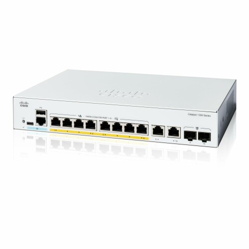 シスコシステムズ (Cisco) Cisco Catalyst 1300-8P-E-2G マネージド 取り替えっこ 8 界面 GE PoE Ext なおなお書き 2x1GE ジャズバンド 金属元素筐体 静音気違い受け答え 法人向け (C1300-8P-E-2G)