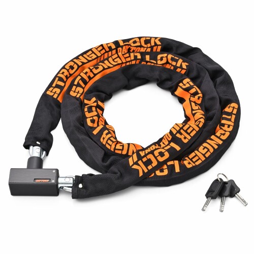 デイトナ(Daytona) バイク チェーンロック [ファイ]8mmスチール合金製 LEDライト付き鍵 ストロンガーチェーンロック 鍵タイプ 2.5m 48436｜アルメリア店