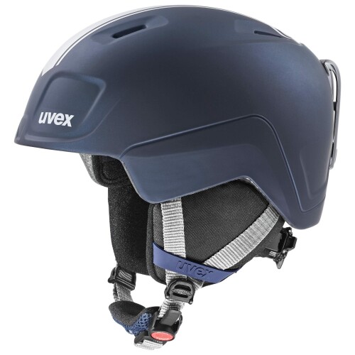 uvex(ウベックス) 子供用 スキースノーボードヘルメット マットカラー ダイヤル式サイズ調整 heyya pro レースミッドナイト/シルバーマット 51-55 cm
