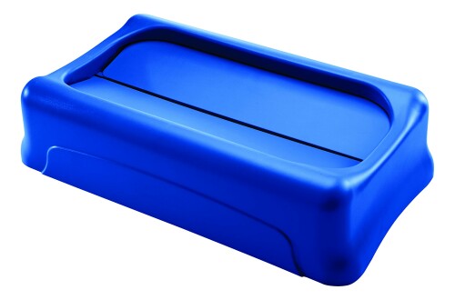 天然ゴムお手伝いさん(Rubbermaid) Vented Slim Jim 用律動的な調子フタ 青 FG267360BLUE
