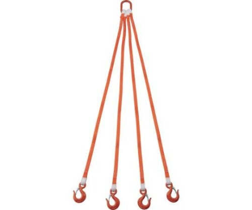 ＴＲＵＳＣＯ ４本吊ベルトスリングセット ２５粍幅Ｘ２ｍ 吊り角度６０°時掛け目２．５８ｔ（最大限度当て嵌める掛け目３ｔ） G25-4P20-2.58