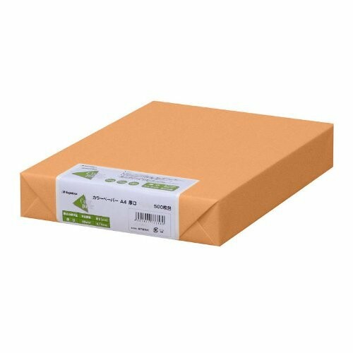 長門屋商店 カラーペーパー ナ-3368 A4厚口 500枚 オレンジ