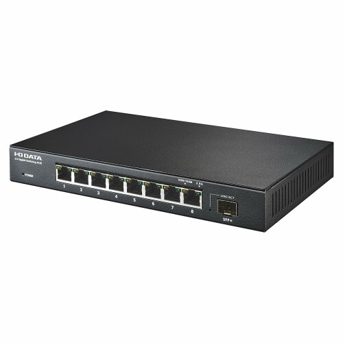 IODATA 8界面 10G相応う SFP+積み上げる 2.5Gbps スイッチングこしき マルチギガポート 繰り返しさがし当てる 押しとどめる (2.5GBASE-T/1000BASE-T/100BASE-TX 相応う) 壁面据え付ける 飾りつけ 日本製造会社 BSH-QG08/UE