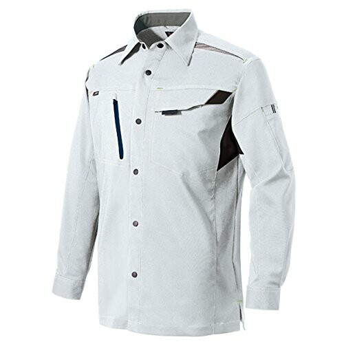 アイトス AITOZ 長袖プルオーバー(男女兼用)(春夏用) AZ2535 003 しろがね色薄墨色 6L DIY・工具-作業着・作業服