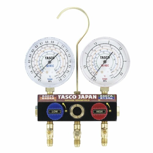 イチネンTASCO TA124W-1 どんぶり鉢弁膜式ゲージマニホールドキット