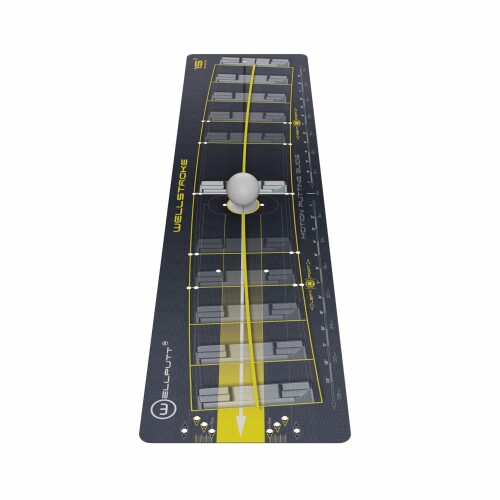 WELLSTROKE ウェルストローク パター矯正器具 ストロークテンプレート WELLPUTT スウィングアーク15度 フランス製 日本正規流通品 ブラック/イエロー 81 x 20 cm