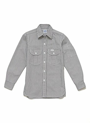 Leeメンズ細工物長袖ティーシャツ 白いこと×青碧 XL