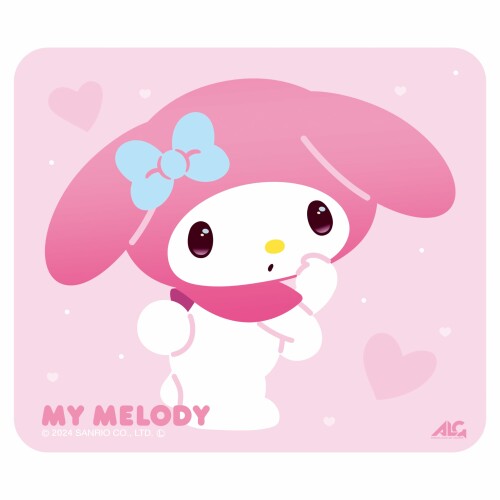 アローン(Allone) ゲーミングガラスマウスパッド#Unipo サンリオキャラクターズマイメロディ 30×0.3×30cm 強化ガラス 滑らかな操作性 e-sports シリコン製滑り止めパッド付 光学式ゲーミングマ