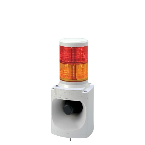 パトライト/PATLITE LED積層交通信号灯付き添い人陰電子音知らせ器 合図電話機 LKEH-220FA-RY Φ100 AC220V 2段 赤黄