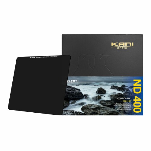 KANI 100mm幅 角型フィルター NDフィルター HT PRO+ MC ND400 100×100mm 減光効果8 2/3絞り分 色カブリ抑制 低反射 撥水 撥油 防汚 ナノコーティング 801739|アルメリア店