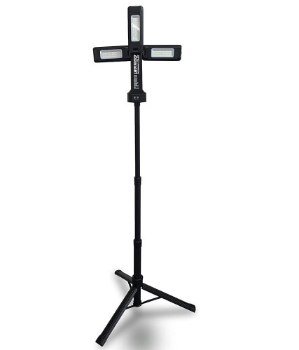 ゼフルス 充電式自在三灯LED投光器 ギドライト GIDOLIGHT ZA-GL2000 700/1200/2000ルーメン 白色暖色LED 4000/6000K 8000mAh 三脚付 ワークライト 作業現場 アウトドア キャンプ
