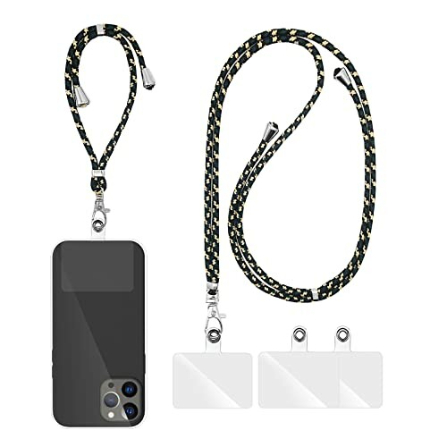 スマホストラップ 首掛け 携帯ストラップ Olliwon ネックストラップ 1本 リストストラップ１本入り タグパッチ4枚入り スマホ破損 紛失予防に グリーン迷彩 手数料安い