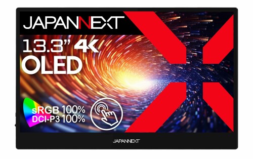 JAPANNEXT 13.3インチ モバイルモニター OLED パネル 4K UHD 3840x2160解像度 スマートケース付き (USB/Type C/MAC PC対応/スピーカー内蔵 / sRGB100% / 光沢) JN-MD-OLED1331UHDR-T