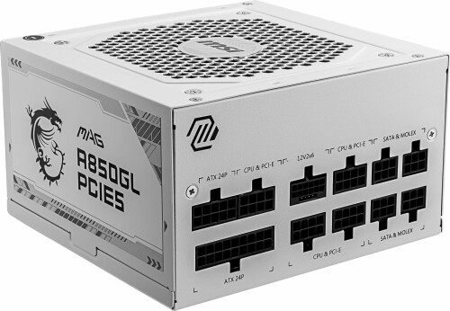 MSI MAG A850GL PCIE5 WHITE パソコンワット数社会的単位 850W ATX3.1/PCIe 5.1相応う 80PLUS GOLD公許 フルモジュラー 7年引きうける なおなお書き1368