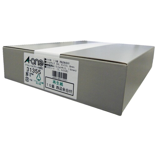 エーワン 下げ札押捺 生まれ変わり紙 10面 300居敷き 31355