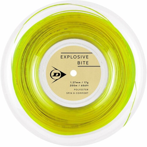 ダンロップ(DUNLOP) テニス 硬式テニス ストリング EXPLOSIVE BITE（エクスプロッシブ・バイト）ロール 200m イエロー 1.25/17G DSTA12011
