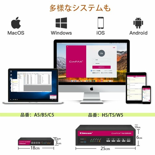 CimFAX A5 単線版 小型FAXサーバ 電話機／複合機との併用が可能 電話