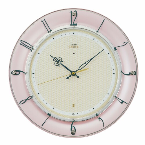 SEIKO EMBLEM 掛時計 ピンクパール 直径330&times;46mm 電波 アナログ HS561P｜アルメリア店
