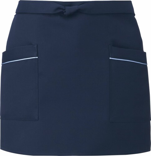 アルべ ショートエプロン 短め丈 ポケット付 丈夫 動きやすい 飲食 レストラン カフェ 厨房 制服 ARBE T7824 C-5 ネイビー Fサイズ