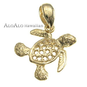 ハワイアンジュエリー ネックレス ペンダント トップ 14K ゴールド ミニスイムホヌトップ メンズ レディース ホヌ ハワイ製 イエローゴールド