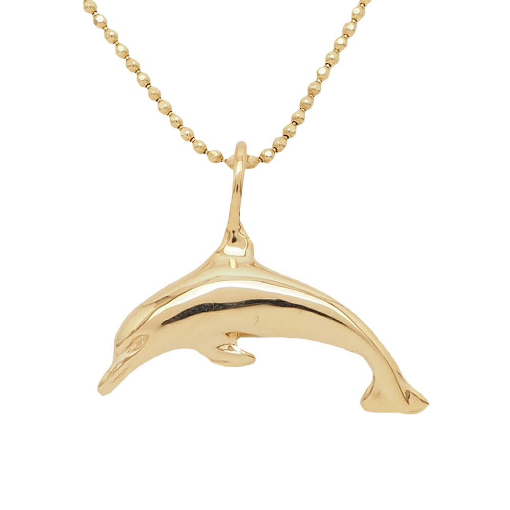 ハワイアンジュエリー ネックレス ペンダント トップ 14K ゴールド ドルフィンシングルトップ２ メンズ レディース イルカ ドルフィン ハワイ製
