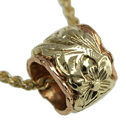 ハワイアンジュエリー ネックレス ペンダント トップ 14K ゴールド 2トーンバレルトップ メンズ レディース タル バレル プルメリア ホヌ ハワイ製|ハワイアンジュエリー アロアロ