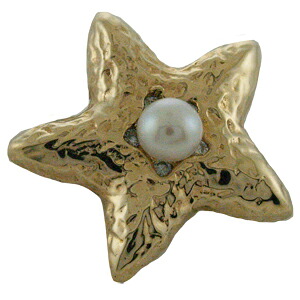 ハワイアンジュエリー ネックレス ペンダント トップ 14K ゴールド スターフィッシュパールダイヤモンドトップ レディース ヒトデ ダイヤモンド パール ハワイ製|ハワイアンジュエリー アロアロ