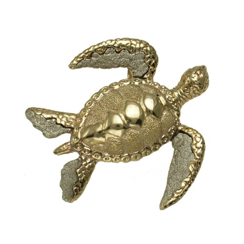 ハワイアンジュエリー ネックレス ペンダント トップ 14K ゴールド２トーンゴールドBigホヌトップ ハワイアン メンズ レディース ホヌ 海亀 ハワイ製