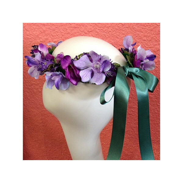 ハワイアン 花輪 フラ舞い遊ぶ衣 フラワーレイ ラベンダーオーキッド ハク ハンドメイド先端下紐 フラ働き矜持 リリコイオリジナル Acilemat Com