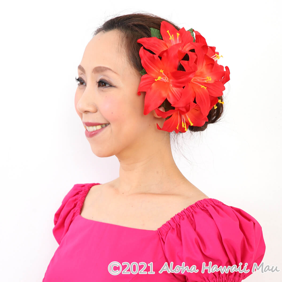 フラダンス髪飾りリリーヘアクリップ