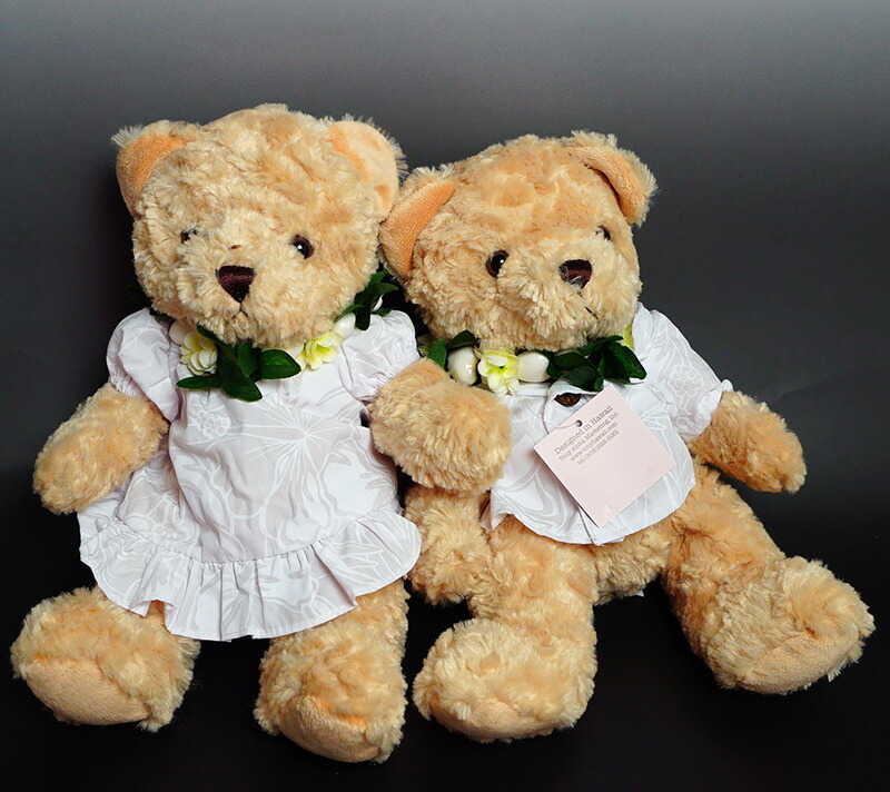 21年新作 ぬいぐるみ ウエディングベアー ２体 ペアセットハワイらしいデザインの純白のクマのぬいぐるみ 限定１セットのみの販売です Dgb Gov Bf