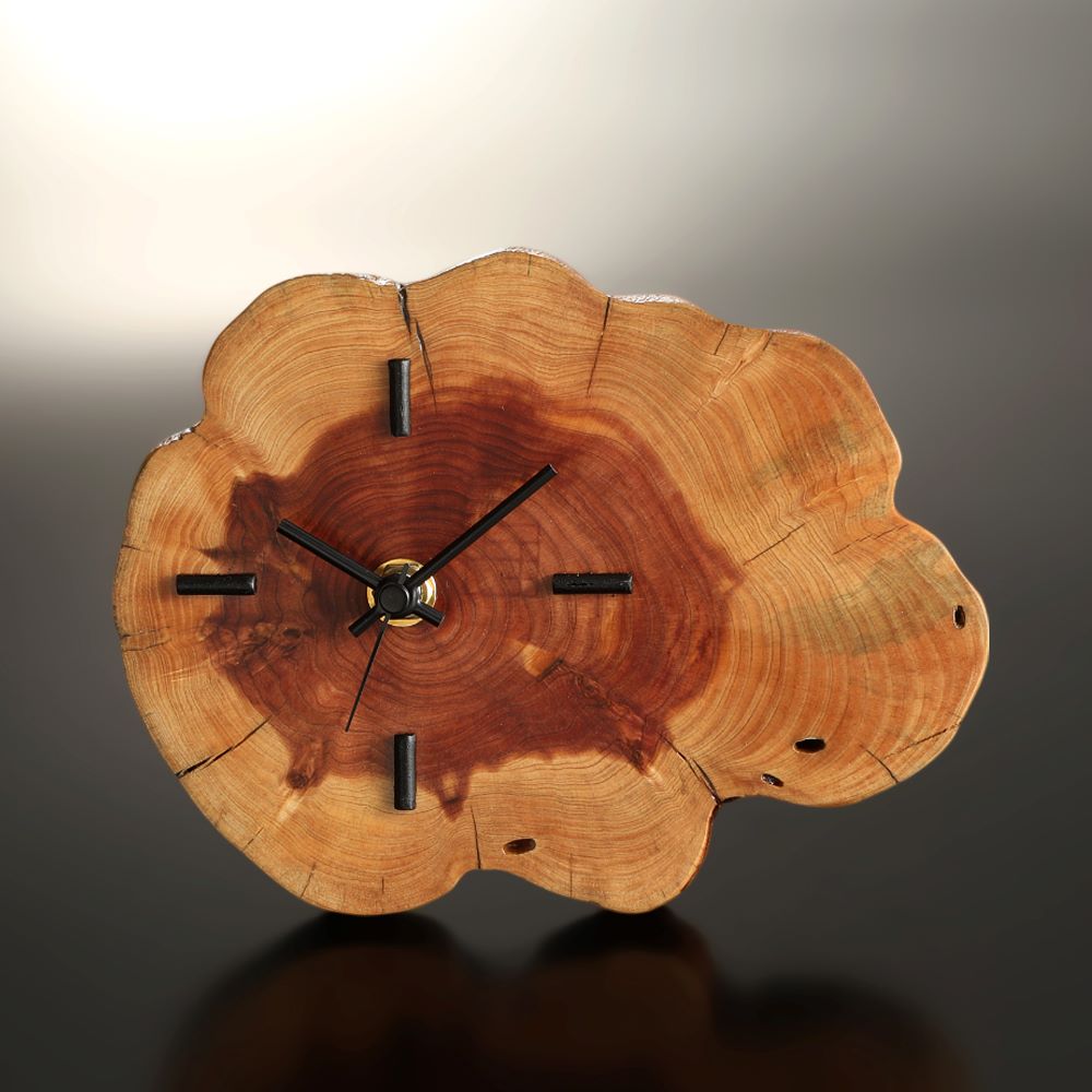 ウッドロックレジン時計　新品 楽天市場】ウッドクロック レジン レモンイエロー 時計 木 ウッド調