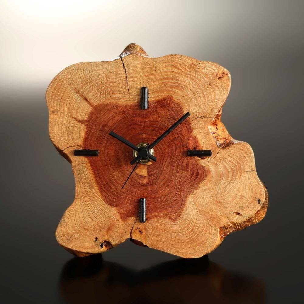 楽天市場】ウッドクロック レジン レモンイエロー 時計 木 ウッド調