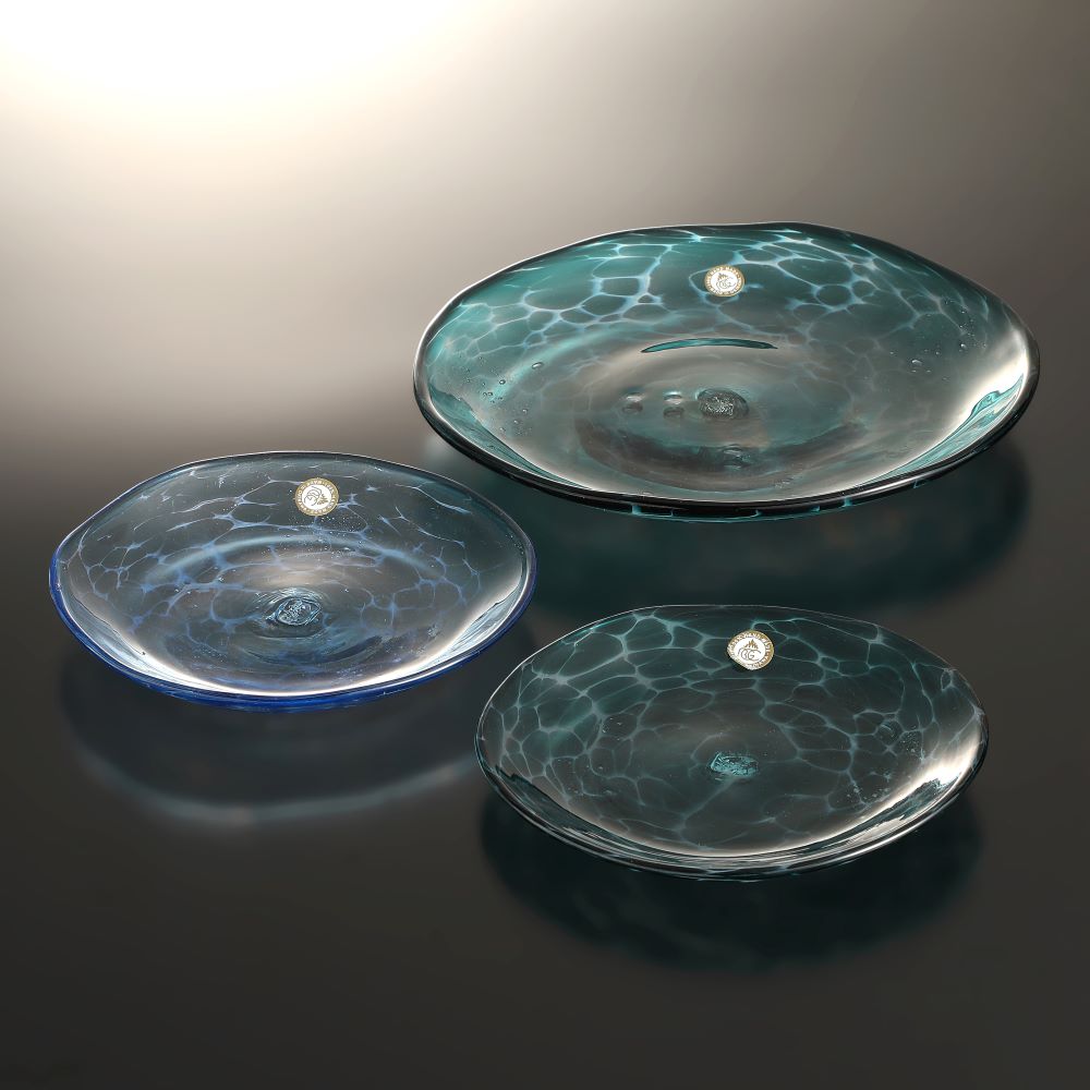 琉球ガラス　黒金皿セット imgrc0144069533.jpg