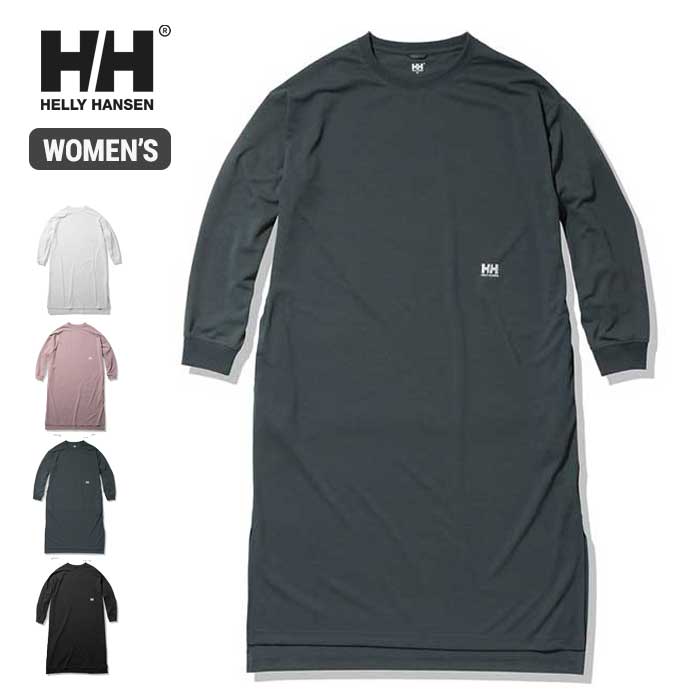 ベリーハンセン　ワンピース　ブラック HELLY HANSEN ヘリーハンセン ワンピース 長袖 マキシ丈