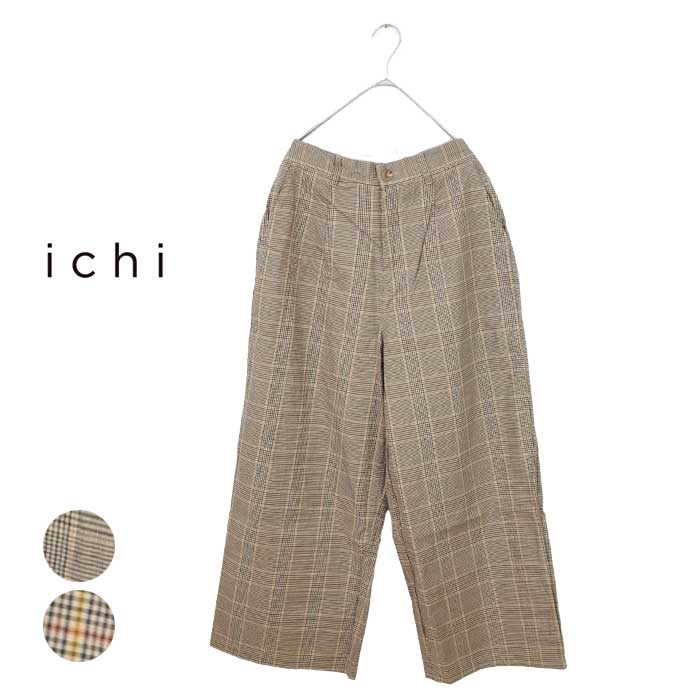 【30日最大P19倍】ichi イチ レディース パンツ 230621 ギャバチェックパンツ (231115)【SPS2603】｜FASHION DELIVERIES 店