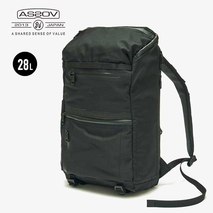 【最大P29倍マラソン】アッソブ リュック バックパック AS20V 141612 WP CORDURA 305D ROUND ZIP BACKPACK ブラック 防水 PCポケット (240930)