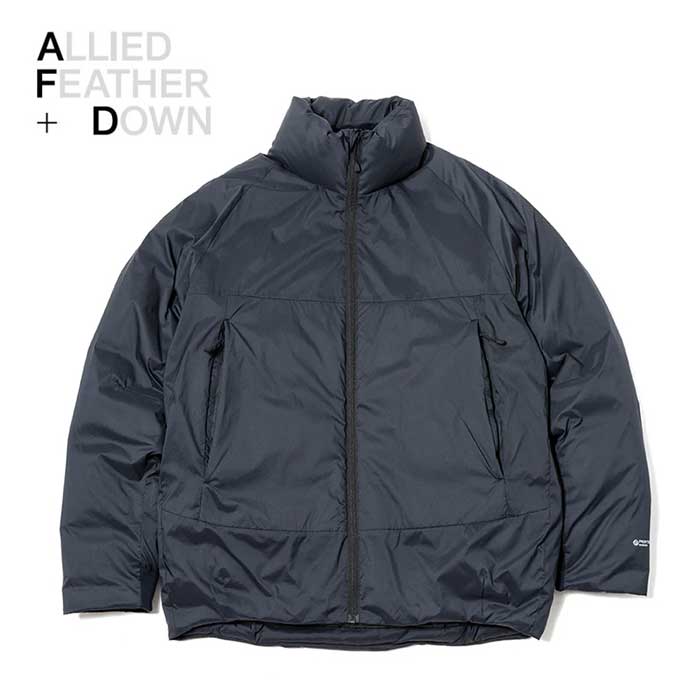 【最大P28倍マラソン】アライドフェザーアンドダウン ダウンコート コクーン ALLIED FEATHER + DOWN COCOON DOWN COAT メンズ レディース ユニセックス ブラック M / L サスティナブル スタンドカラー リサイクルダウン アウター 冬 防寒 シンプル (241030)