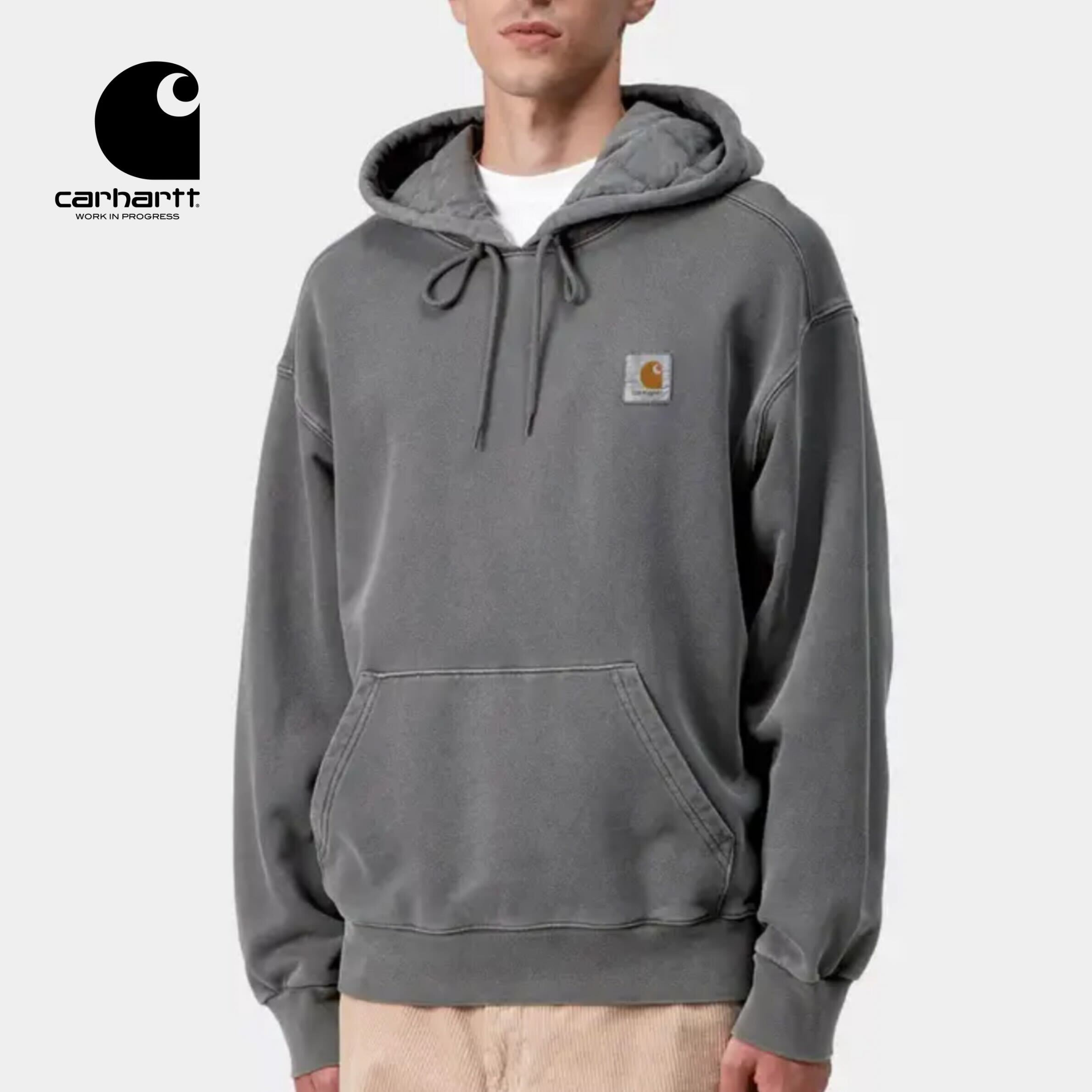 【最大P29倍マラソン】カーハート フーデッド ビスタ スウェット パーカー メンズ CARHARTT I029523 HOODED VISTA SWEAT ブラック ガーメントダイ バルーンフィット 裏起毛 フーディ (251011)