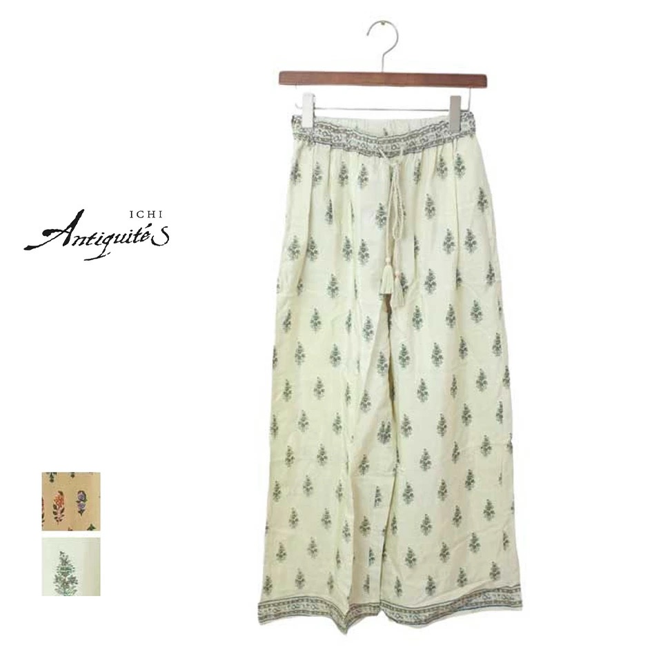 【決算セール開催中】イチアンティークス レディース パンツ ICHI Antiquites 901132 INDIA FLOWER PRINT PT リラックスパンツ 総柄 ウエストゴム レーヨン フリーサイズ (240421)【SPS2603】|FASHION DELIVERIES 店