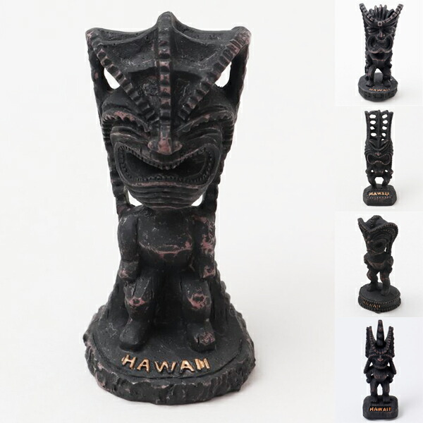 ハワイ　木彫りティキ像　特大サイズ67cm 80年代製　レトロ雑貨 手作りTIKI 木彫りティキ ハワイアン雑貨 ポリネシアン雑貨