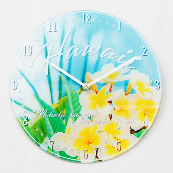 【楽天市場】ハワイ 壁掛け時計 掛け時計 ハワイアン インテリア 雑貨 マリン 海 クロック プルメリア 花 風景 景色 写真 おしゃれ 南国