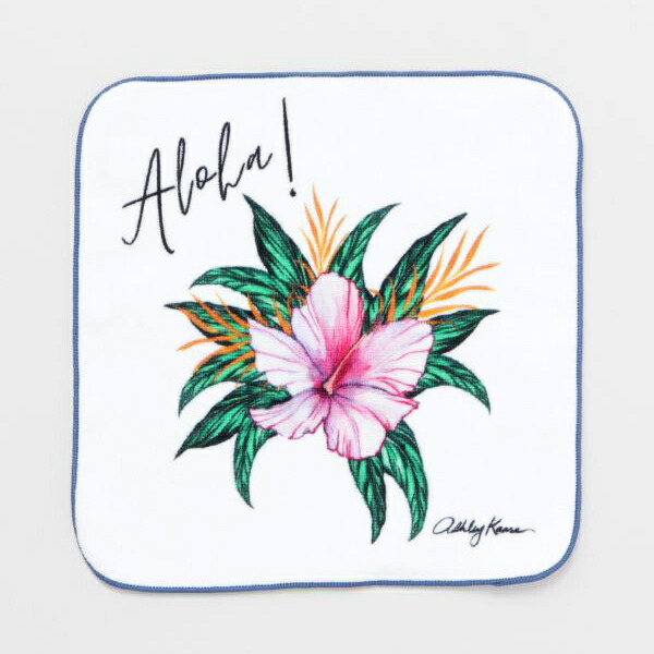 楽天市場 ハワイアン ハンカチ ハンドタオル ハンカチタオル レディース メンズ ハワイアン雑貨 日用品 小物 大人 おしゃれ アート Aloha チャリティハンカチ ハイビスカス 花柄 Hawaii Food Bank 寄付 アシュレイ カーセ Ashley Kaase プレゼント ギフト
