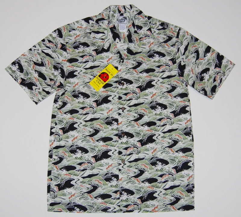 再再販 楽天市場 アロハシャツ メンズ 半袖 大きいサイズ Paradise Style パラダイス スタイル Pss093 黒 松 波 和柄 日本 ブランド 人気 プレゼント 父の日 母の日 還暦 お祝 イベント 旅行 クールビズ 結婚式 開襟 フルオープン 送料無料 アロハシャツの